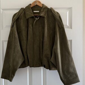 Olive Green Faux Suede Jacket Zara Size Medium